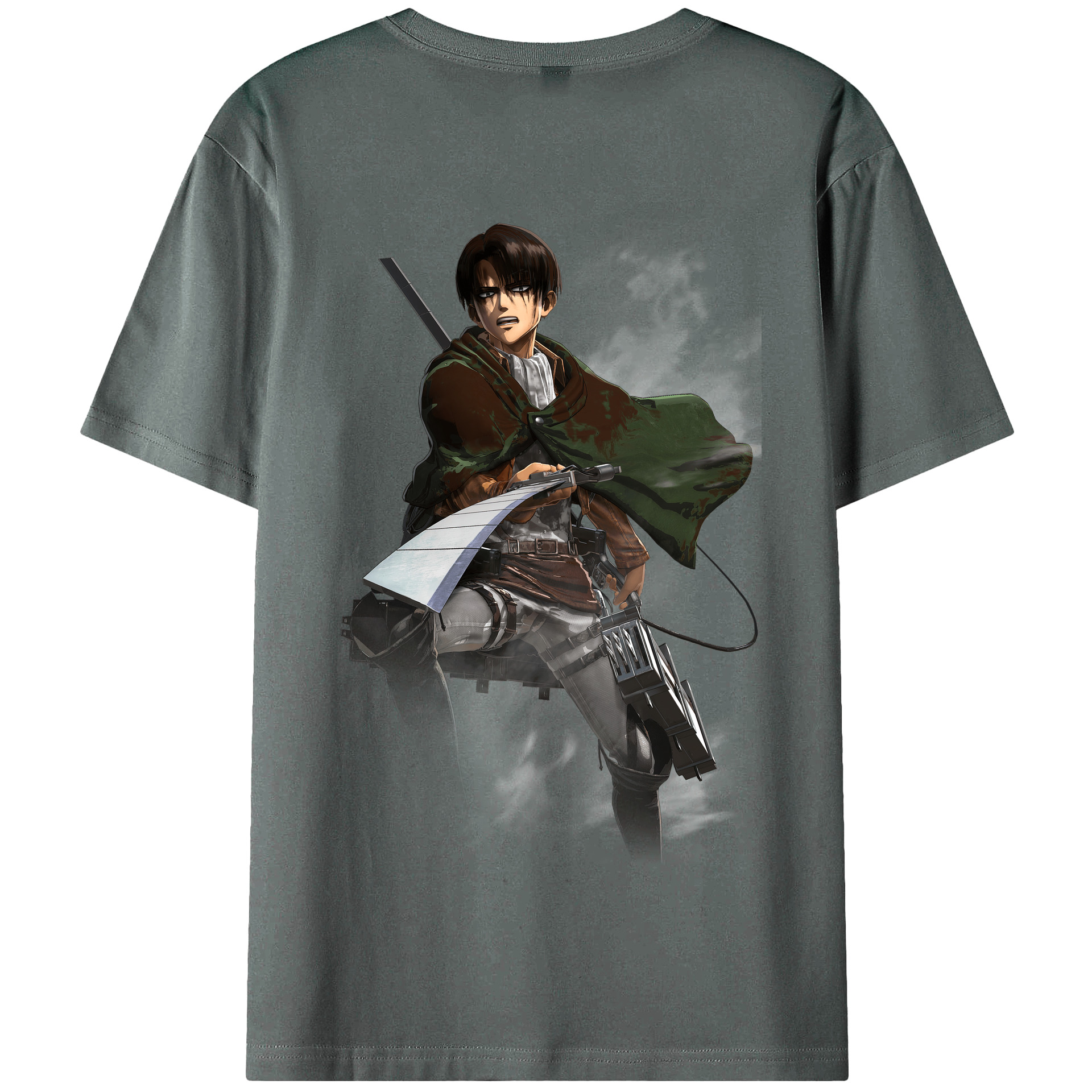 （画像用） 進撃の巨人 リヴァイ·アッカーマン Attack on Titan Levi Ackerman 綿100％半袖Tシャツ（背面プリント）